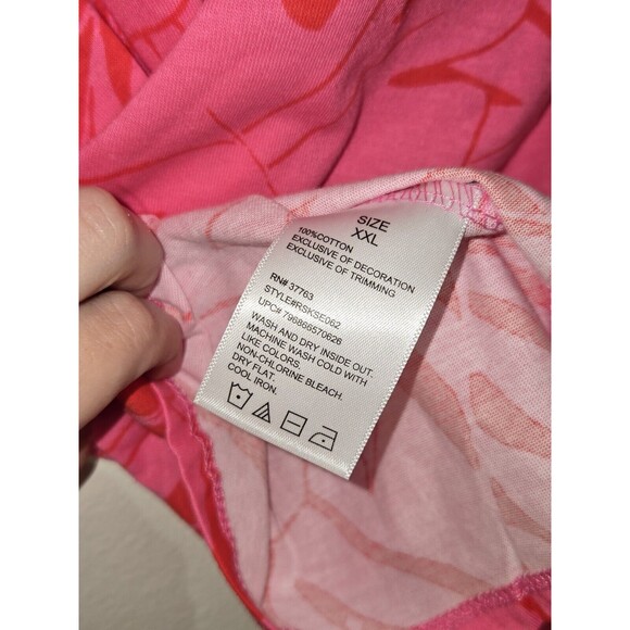 Rafaella Women's Soft 100% Cotton Jersey Short Sleeve V Neck Top Size XXL - Picture 4 of 4